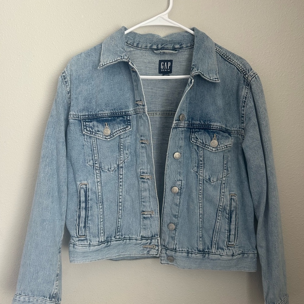 GAP Blue Cropped Jean Jacket